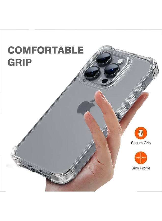 جراب متوافق مع ايفون 16 برو ماكس جراب سيليكون شفاف من البولي يوريثين الحراري غوريلا مضاد للصدمات زوايا الكاميرا - شفاف - Image 4